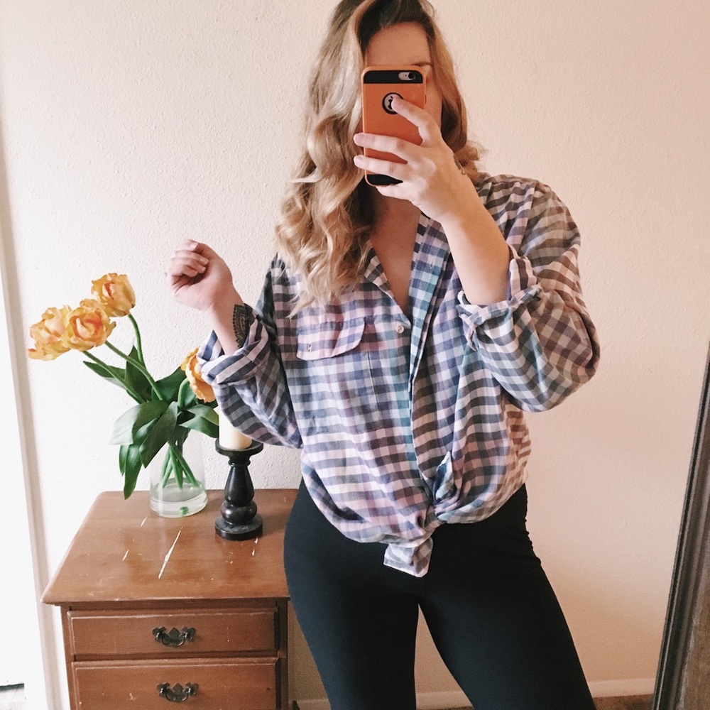 Cheryl Tiegs Vintage 82’ Plaid Button Down